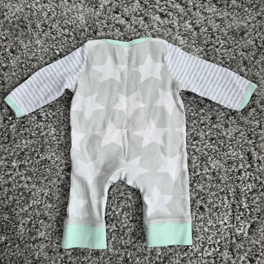 Cloud Island Mint and Gray Star Footie